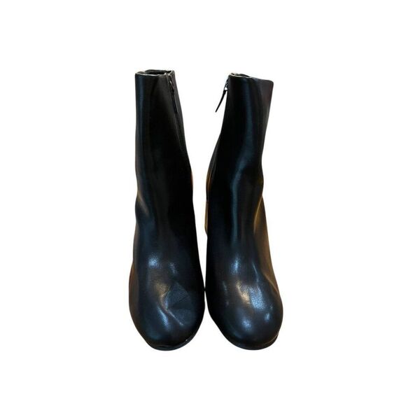 Womens Size 9 Black Platform Calf Boots Side Zip Qupid - Picture 3 of 9